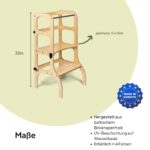 Ette Tete Step'n'Sit Lernturm klappbar – 2in1 Stehhilfe & Sitzbank aus Birkenholz – Bild 2