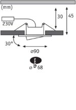 Paulmann Einbauleuchte LED Calla 3x6W Chrom matt – IP65 schwenkbar für Feuchträume – Bild 3
