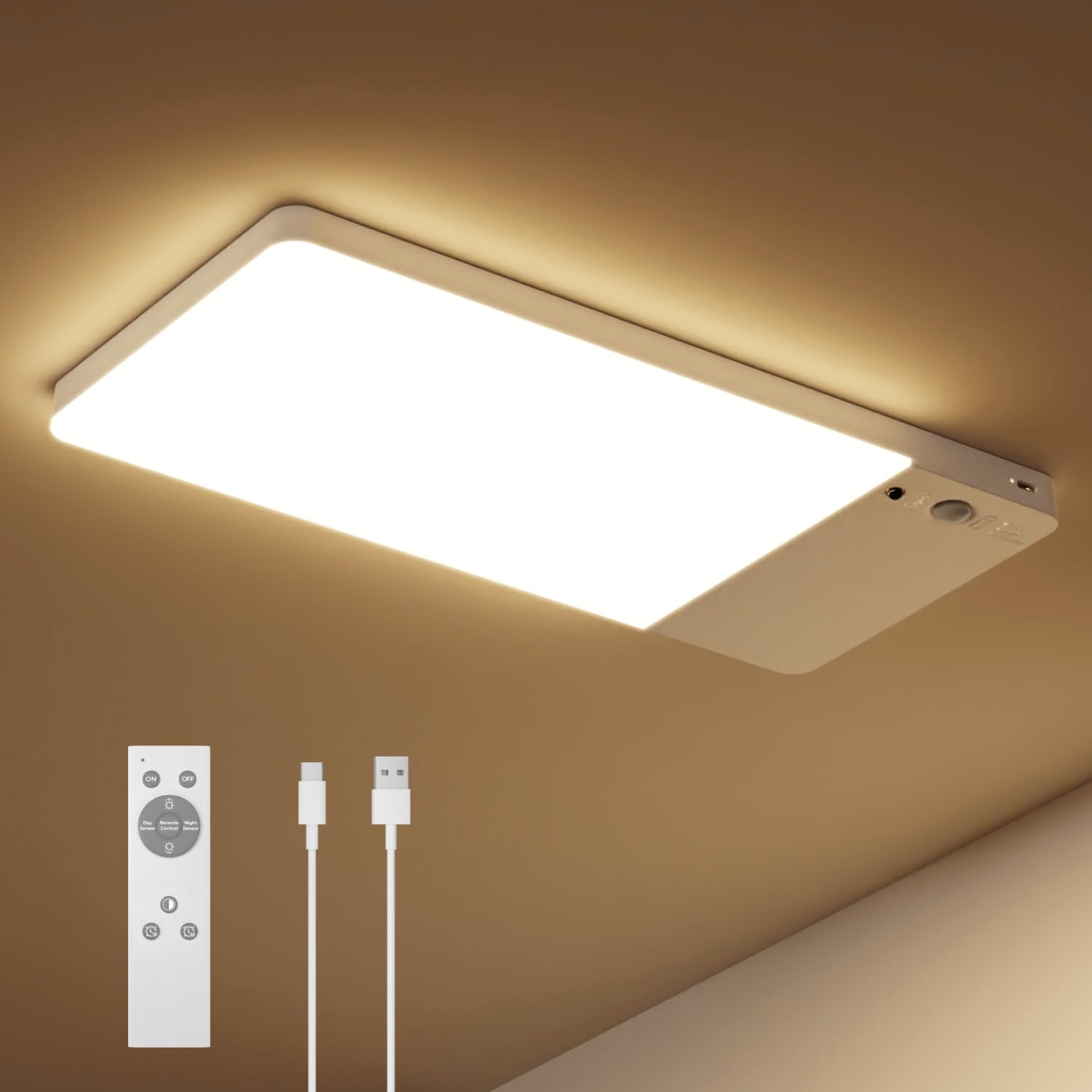 FULEN Wiederaufladbare LED-Deckenleuchte mit Bewegungsmelder – Intelligente Beleuchtung für Badezimmer & Garage