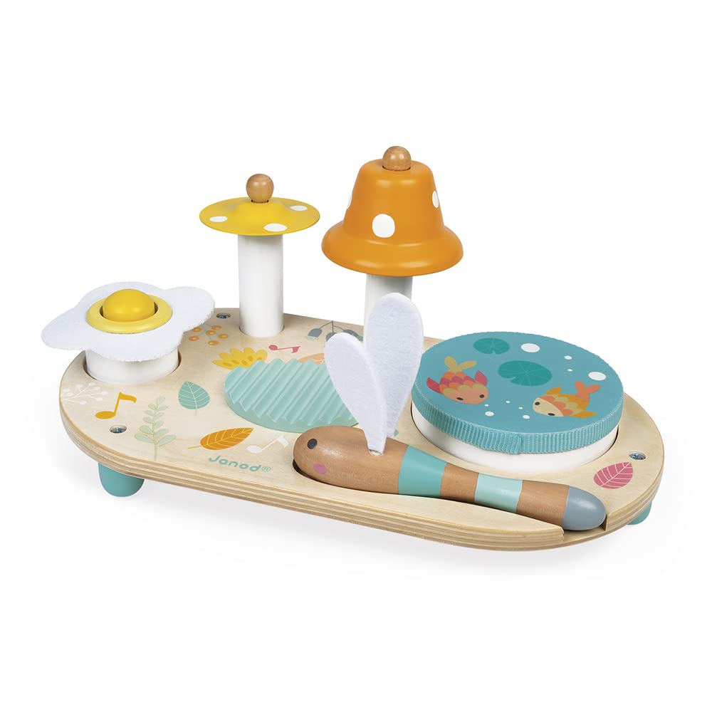 Janod Table Musicale Pure – Holz-Musiktisch für Kleinkinder ab 12 Monaten