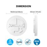 LVWIT 18W LED Deckenlampe Ø280mm – IP65 Badlampe mit 1800lm Neutralweiss – Bild 3