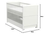 Marsell Babybett Weiß höhenverstellbar – Umbaubar zum Juniorbett mit Aloe Vera Matratze – Bild 3
