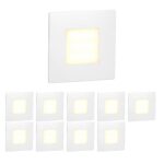 10x LED Treppenleuchte FEX 85x85mm – Warmweiss Wandeinbauleuchte IP65 für innen & aussen