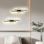 Riserva LED Wandleuchte 16W Warmweiß 3000K – Moderne Parallele Design Wandlampe 40cm Schwarz – Bild 8
