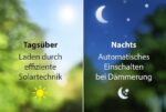 Bonetti Solar Gartenlaterne 120 cm – LED Straßenlaternen-Design mit Lichtsensor & Warmweiss – Bild 7