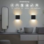 GHB 7W LED Wandleuchte Schwarz – Warmweiss IP65 mit verstellbarem Abstrahlwinkel – Bild 4