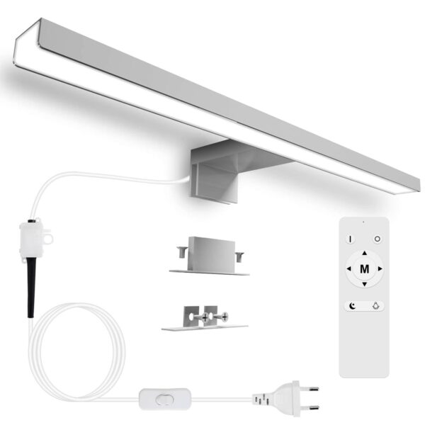 Karrong LED Spiegelleuchte 40cm mit Fernbedienung – Dimmbar 3 Farbtemperaturen IP44