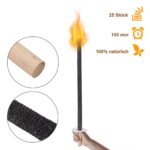 Eulenke 25er Set Wachsfackeln mit Handschutz – 90-100 Min Brenndauer für Outdoor & Gartenfeiern – Bild 2