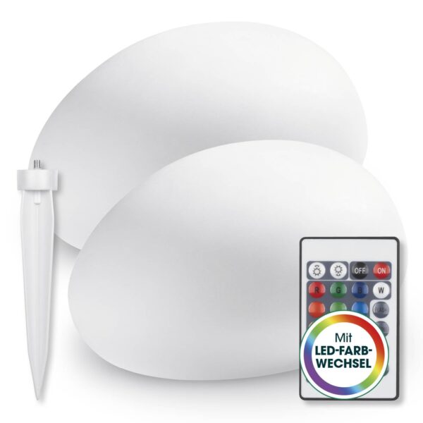 EASYmaxx 2er-Set LED Solarleuchte mit Farbwechsel – Solar Gartenleuchte IP67 für Innen & Aussen