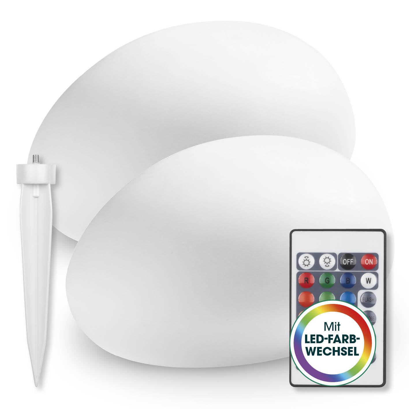 EASYmaxx 2er-Set LED Solarleuchte mit Farbwechsel – Solar Gartenleuchte IP67 für Innen & Aussen
