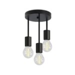 CBJKTX 3er Deckenleuchte Industrial Vintage – E27 Deckenstrahler Schwarz für Wohnraum – Bild 9