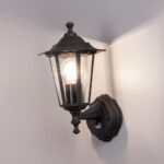 HOFTRONIC Huron LED-Wandleuchte mit Bewegungsmelder – IP44 Aussenleuchte E27 Schwarz – Bild 2