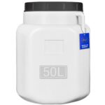 FIXKRAFT 50 Liter Weithalsfass mit Deckel – Lebensmittelecht Lagerbehälter für Haushalt & Tierfutter