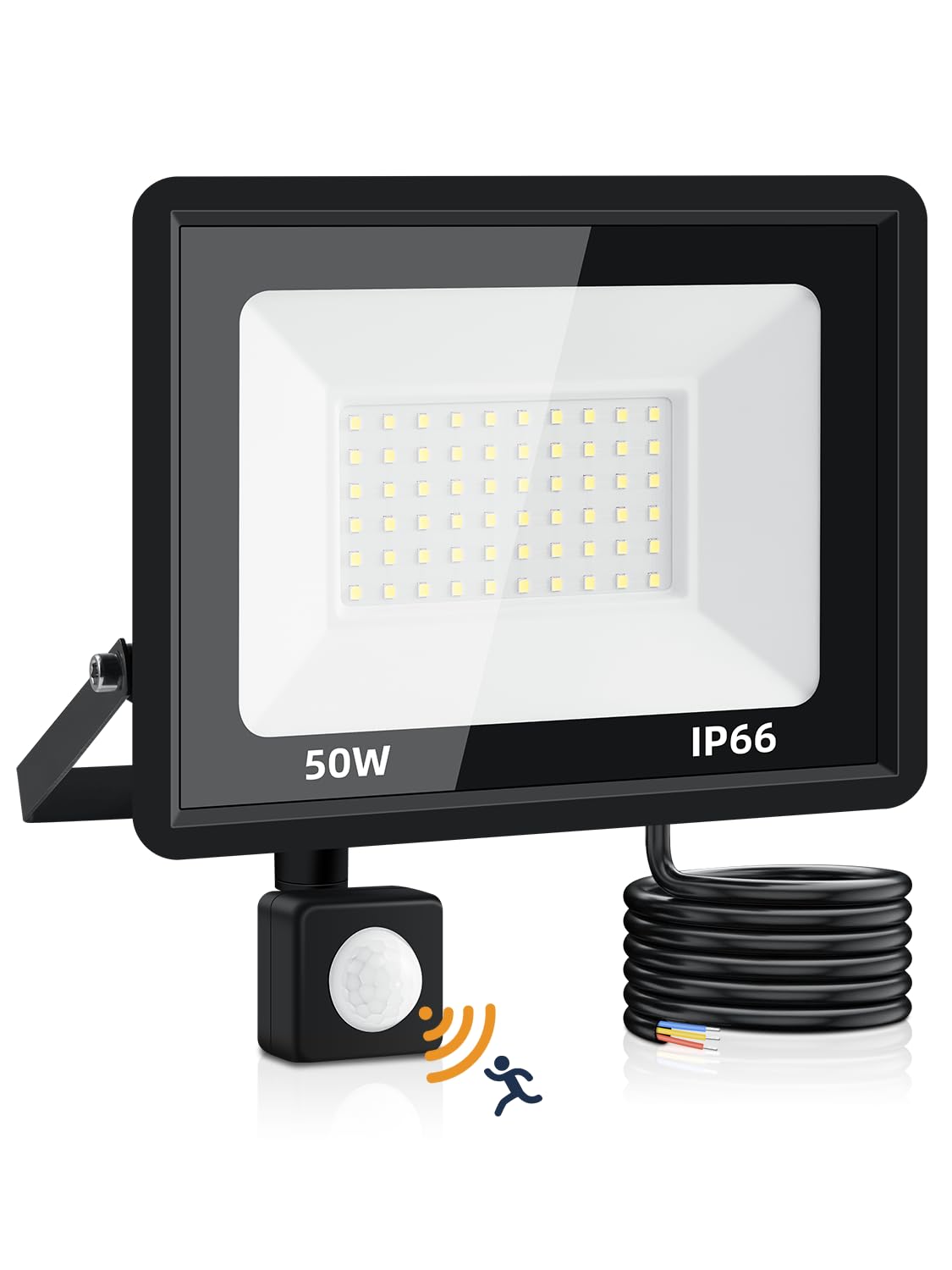 Litglobe 50W LED Strahler mit Bewegungsmelder – 5000 Lumen Flutlicht IP66 für Aussen