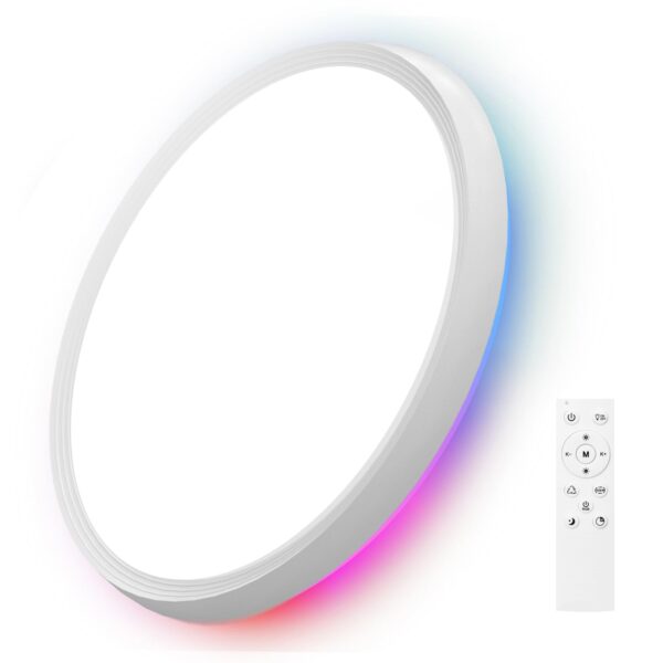 JVURICE LED Deckenleuchte Rund Dimmbar mit Fernbedienung – 3000K-6500K & RGB für alle Räume