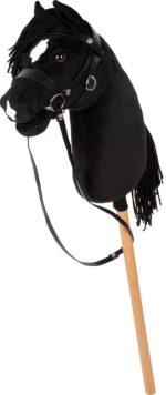 small foot Hobby Horse Eddie schwarz – Steckenpferd mit abnehmbarem Holzstab für Kinder ab 3 Jahren – Bild 5