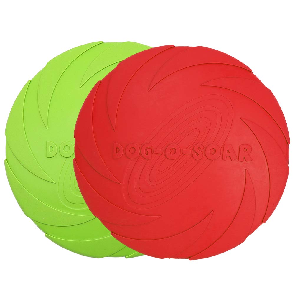 Vivifying Hundefrisbee 2er-Set, 18 cm Naturkautschuk – Schwimmfähiges Wurfspielzeug