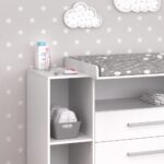 Vicco Wickelkommode Oskar 113x100 cm Weiss – Wickeltisch mit 3 Schubladen & abnehmbarem Aufsatz – Bild 6