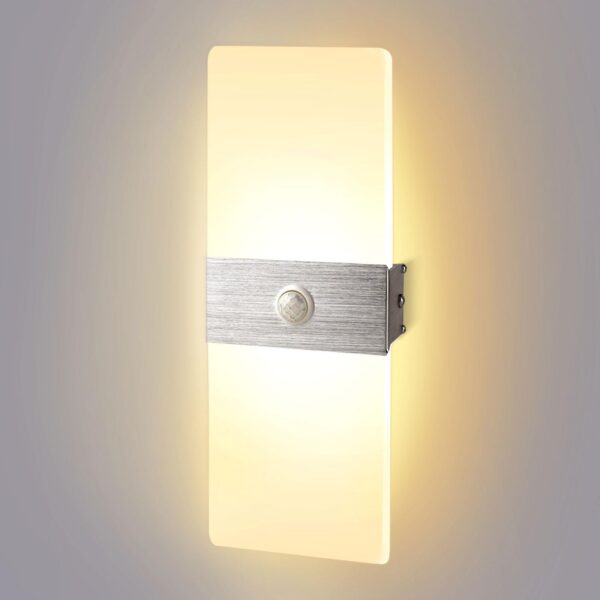 LED Wandleuchte mit Bewegungsmelder 12W – Warmweiß 3000K für Flur & Treppenhaus