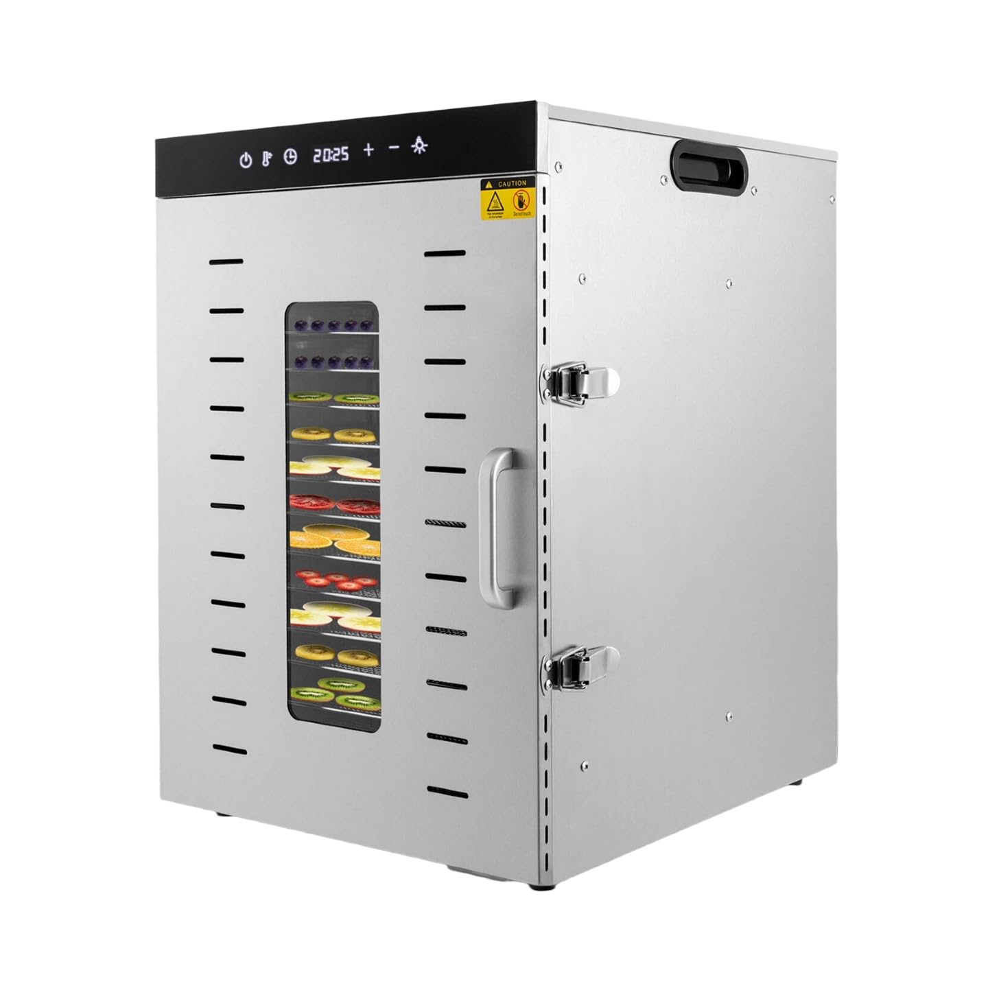 Mqwdxzfes Dörrautomat 1500W mit 16 Edelstahl-Tabletts – Profi-Obsttrockner für Obst, Gemüse & Fleisch