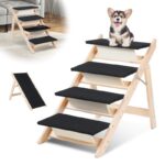 Vigevee Hundetreppe 2-in-1 Hunderampe – 4-stufig, klappbar, bis 80 kg Tragfähigkeit