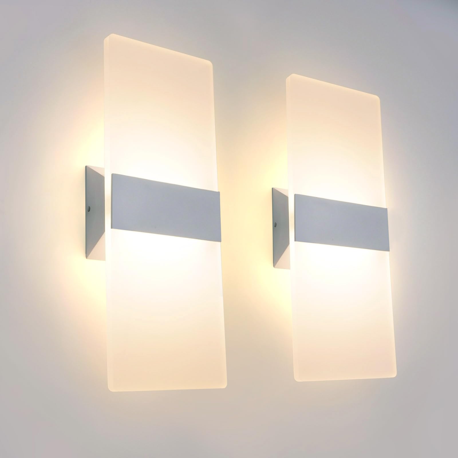 KICAAO 2er Set Wandleuchte 12W LED Warmweiß 3000K – Modernes Designlicht für Innenräume
