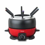 H.Koenig ALP1800 Elektrisches Fonduegerät 2L – Edelstahl Set für 6 Personen