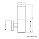 ledscom.de Wandleuchte PORU – IP44 Edelstahl Aussenleuchte E27 matt – Bild 5