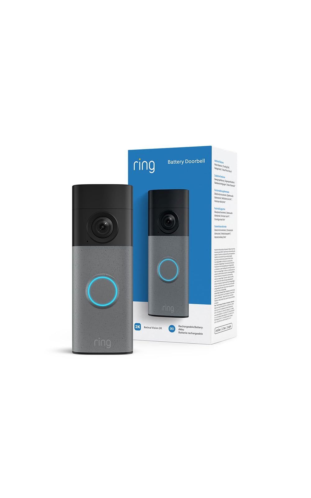 Ring Battery Video Doorbell 2K – Kabellose Videotürklingel mit 6x-Zoom & Retinal 2K