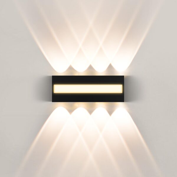 LED Wandleuchte Up-Down 12W 1200lm IP65 – Warmweiss 3000K Aluminium für Innen & Aussen