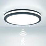 LEZOE LED Deckenleuchte Ø26cm mit Radar Bewegungsmelder IP65 – 4500lm Feuchtraumlampe