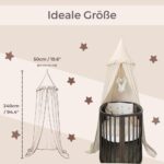 Wonder Space Kinderbetthimmel Cremefarben – Moskitonetz & Baldachin für Babybett & Leseecke – Bild 4