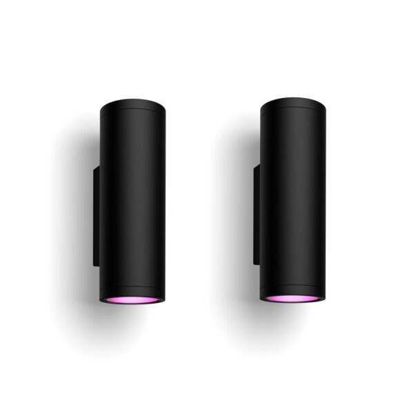 Philips Hue Appear White and Color Ambiance – Smart LED-Wandleuchte Außen, 2er Pack