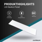 LUXULA LED Panel 120x30cm 36W 3600lm 4000K – Flimmerfreie Rasterleuchte für Büro – Bild 2