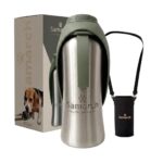 SAMARCH Hunde Trinkflaschen Set 800ml – Edelstahl Wasserflasche mit Silikon Napf & Tasche
