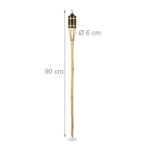 Relaxdays 12er Set Bambus-Ölfackeln 90 cm – Stimmungsvolle Gartendeko mit Ersatzdochten – Bild 3