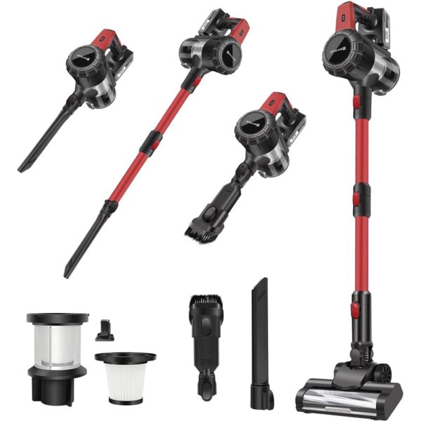 Qimu Akku-Staubsauger 45000Pa – Kabellos mit 40 min Laufzeit & Anti-Tangle-Bürste