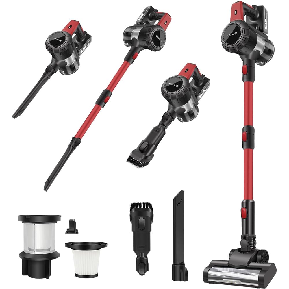 Qimu Akku-Staubsauger 45000Pa – Kabellos mit 40 min Laufzeit & Anti-Tangle-Bürste