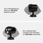 Proxinova LED Sicherheitsleuchte 2er Set mit Bewegungsmelder – Batteriebetriebenes Aussenlicht – Bild 4