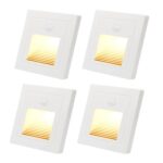 Lam(MS)pen LED Treppenlicht mit Bewegungsmelder 3000K 1.5W 4er-Set – Warmweiss Wandeinbauleuchte für Innen