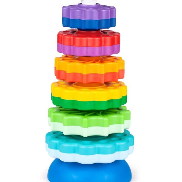 FANCY 40 cm Stapelpyramide mit Spiralgewinde – Motorik-Spielzeug für Babys ab 1 Jahr