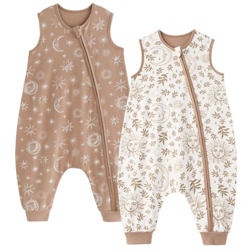 Unnivoll Baby-Schlafsack mit Füssen 1,0 Tog – 90 cm, 2er Pack Baumwolle