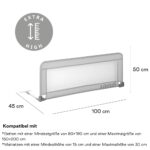 Jané Klappbares Kinderbettgitter 110 cm – Sicherheit & Atmungsaktivität mit Transporttasche – Bild 3