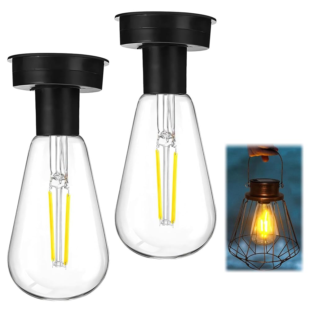SKIKHN 2er-Set Solar-Ersatzmodule 8,5 cm – LED-Glühbirnen für Gartenleuchten