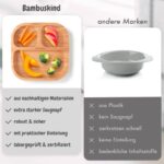 bambuskind Kinderteller mit Saugnapf Grün – Nachhaltiges Bambusgeschirr zum Essen lernen – Bild 5