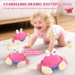 SAIMAND Musikalische Krabbe – Krabbelspielzeug mit Aufnahmefunktion & 40 Melodien für Babys 6-12 Monate – Bild 3