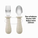 PandaEar Baby Geschirrset 6-teilig – Silikon Kinderteller mit Saugnapf & Edelstahl-Besteck – Bild 5