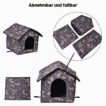 Winterfestes Katzenhaus Grösse L mit abnehmbarem Kissen – Wasserdichtes Outdoor Haustierhaus – Bild 5