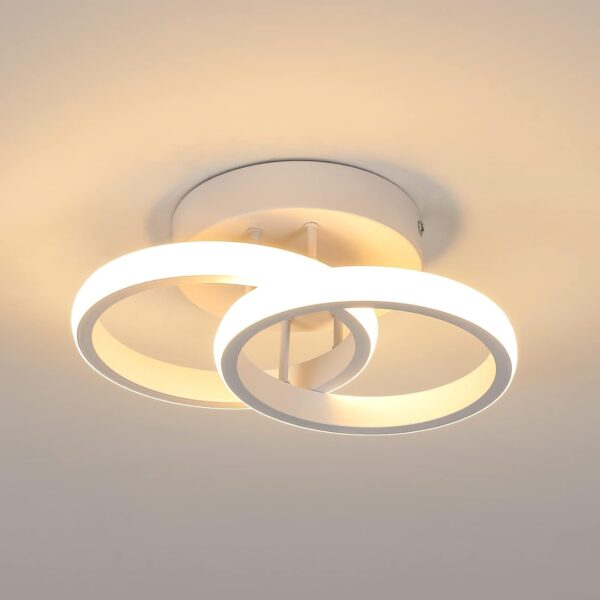 Goeco LED Deckenleuchte 22W 3000K – Modernes Warmweiss Doppelring Design für Wohnräume