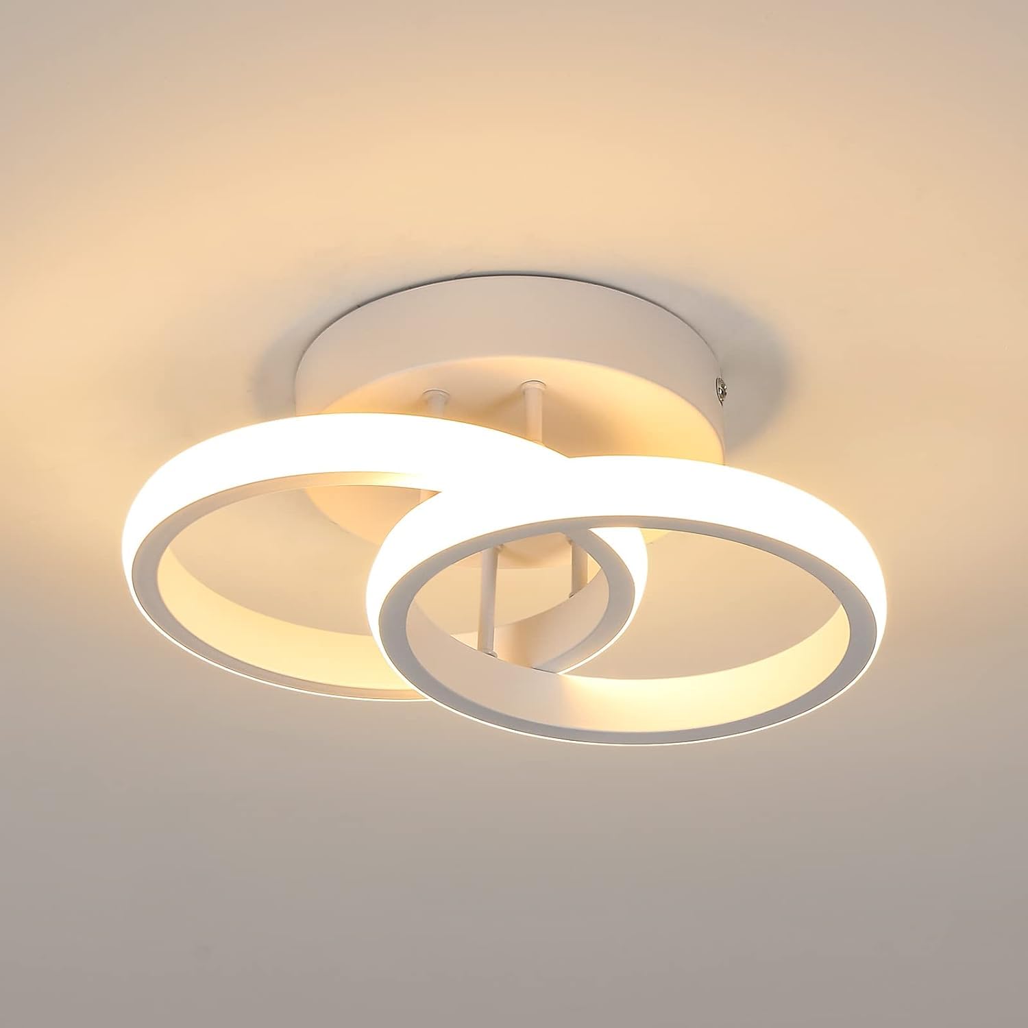 Goeco LED Deckenleuchte 22W 3000K – Modernes Warmweiss Doppelring Design für Wohnräume